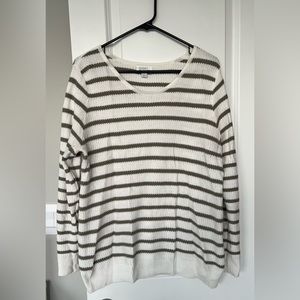 Striped waffle sweater
